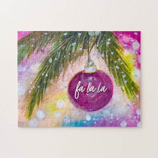ファララウォーター色の休日オーナメント（挑戦的） ジグソーパズル (横)