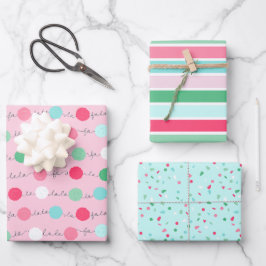 ファララガーランドクリスマスラッピング紙- Trio 1 ラッピングペーパーシート