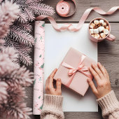 ファララキュートピンク小妖精や小人アイススケートで滑る ガーリー ラッピングペーパー