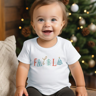 ファララクリスマスツリーおもしろいホリデイ ベビーTシャツ
