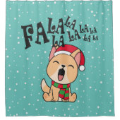 ファララクリスマスドッグ歌唱シャワーカーテン シャワーカーテン (正面)