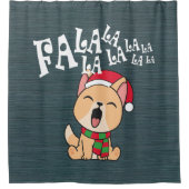 ファララクリスマスドッグ歌唱シャワーカーテン シャワーカーテン (正面)