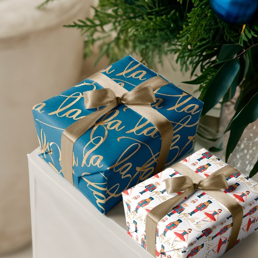 ファララクリスマスナツクラッカーキャラクター ラッピングペーパーシート