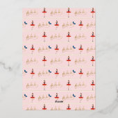 ファララクリスマスナツクラッカーバレエダンサーピンク 箔シーズンカード (裏面)