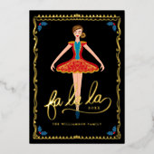 ファララクリスマスナツクラッカーバレエダンサーブラック 箔シーズンカード (正面)