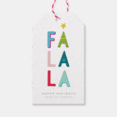 ファララクリスマスプレゼントおもしろいはっきりしたブライトカラフル ギフトタグ (正面)