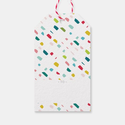 ファララクリスマスプレゼントおもしろいはっきりしたブライトカラフル ギフトタグ (裏面)