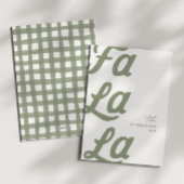 ファララグリーンモダンプレイドファミリークリスマス シーズンカード