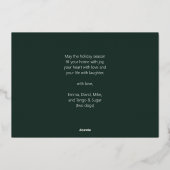 ファララグリーン金ゴールドモダンクリスマスフォト 箔シーズンカード (裏面)