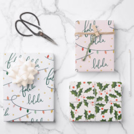 ファララスクリプトクリスマスホリデー ラッピングペーパーシート