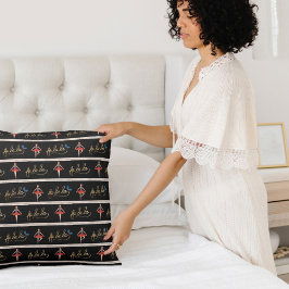 ファララストライプクリスマスくるみ割りバレリーナ クッション