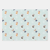 ファララスノーエンジェルウッドランドアニマルズおもしろい冬 ラッピングペーパーシート (正面)