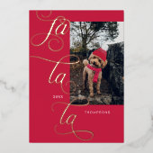 ファララバラエレガント金ゴールド書道ドッグスカーフ 箔シーズンカード (正面)