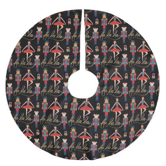 ファララピンクのナツクラッカークリスマスバレエのシーン ブラッシュドポリエステルツリースカート (正面)