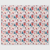 ファララピンクのナツクラッカークリスマスバレエのシーン ラッピングペーパー (フラット)