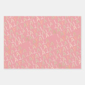 ファララピンククリスマスホリデー ラッピングペーパーシート (正面3)