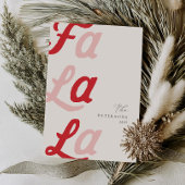 ファララピンクモダン&レッドプレイドファミリークリスマス シーズンカード