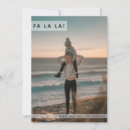 ファララファミリーモダンフォトビーチクリスマスカード シーズンカード (正面)
