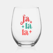 ファララフェスティバルホリデイタイポグラフィデザイン ステムなしワイングラス (正面)