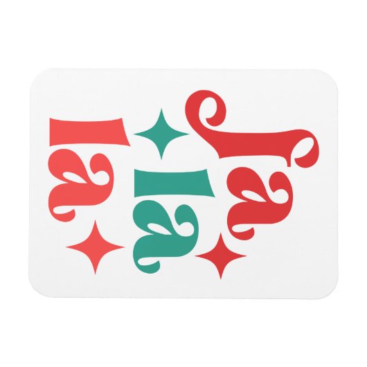 ファララフェスティバルホリデイタイポグラフィデザイン マグネット (横)