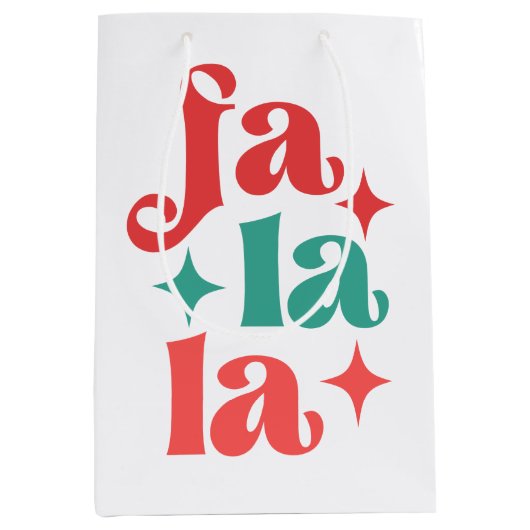 ファララフェスティバルホリデイタイポグラフィデザイン ミディアムペーパーバッグ (正面)