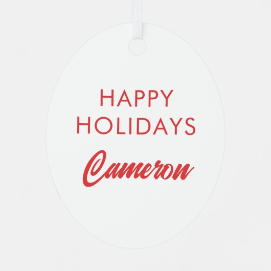 ファララフェスティバルホリデイタイポグラフィデザイン メタルオーナメント (裏面)