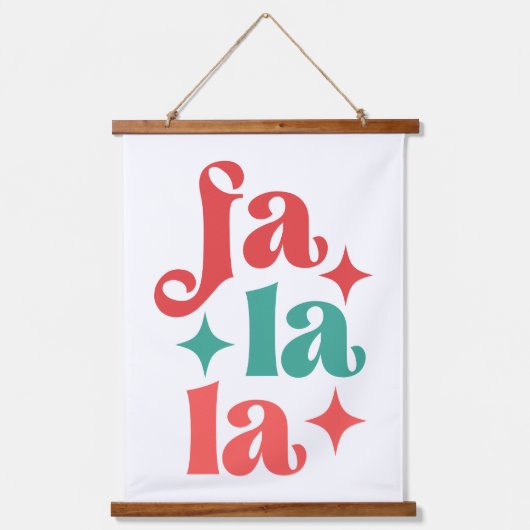 ファララフェスティバルホリデイタイポグラフィデザイン 吊り下げ型タペストリー (正面)
