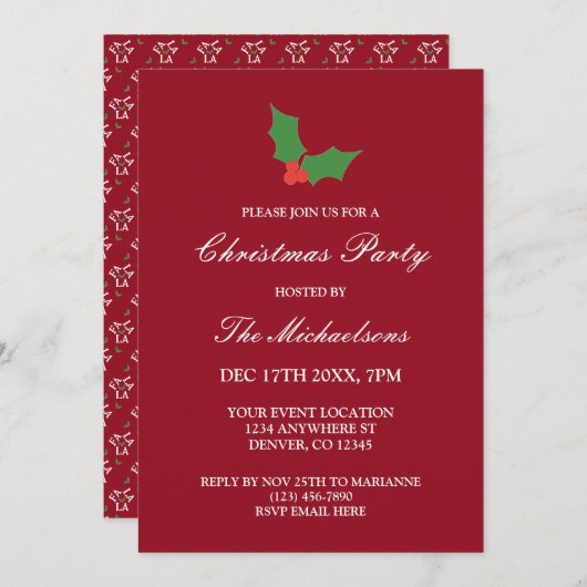 ファララフェスティバルホリークリスマス 招待状 (正面/裏面)