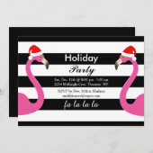 ファララフラミンゴホリデーパーティー招待状 招待状 (正面/裏面)