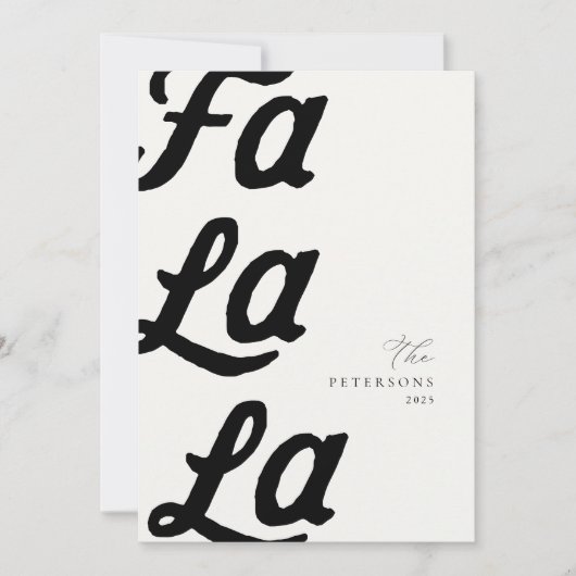 ファララブラクモダンレトロプレイドファミリークリスマス シーズンカード (正面)