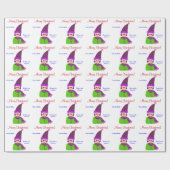 ファララブルーアイドプラムハットガールクリスマス ラッピングペーパー (フラット)