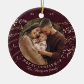 ファララマジカル金ゴールドクリスマスカロルソングフォト セラミックオーナメント (正面)