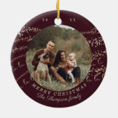 ファララマジカル金ゴールドクリスマスカロルソングフォト セラミックオーナメント (裏面)