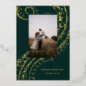 ファララマジカル金ゴールドクリスマスカロルソン1写真 箔シーズンカード (正面)