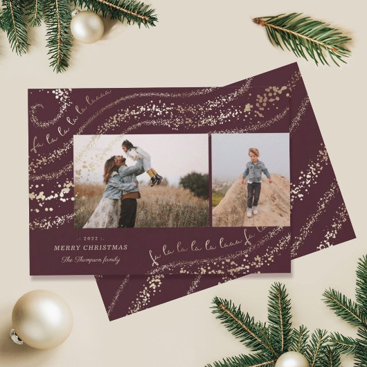 ファララマジカル金ゴールドクリスマスカロル2枚の写真 シーズンカード