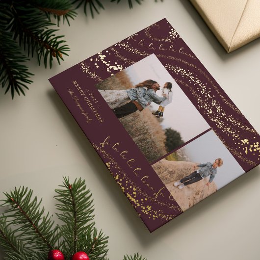 ファララマジカル金ゴールドクリスマスカロル2枚の写真 箔シーズンカード