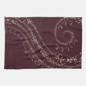 ファララマジカル金ゴールドスパークルクリスマスカロル キッチンタオル (横)