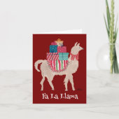 ファララマ 手描き動物 折りたたみ ホリデーカード (正面)