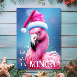 ファララミンゴピンクフラミンゴビーチクリスマス カード