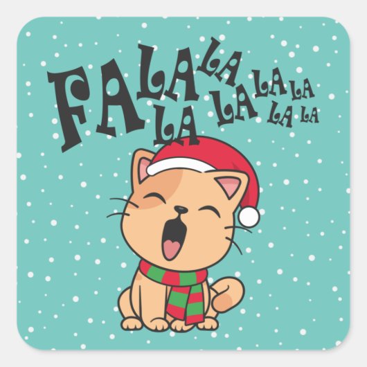 ファラララクリスマスキャット歌のシール スクエアシール (正面)