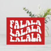 ファラララグルービーウェーブータイポグラフィレッドクリスマス シーズンカード (スタンド正面)