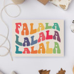 ファラララグルービー波のクリカラフルスマス シーズンカード<br><div class="desc">FaLaLaLaLaクリスマスカード：波形のヴィンテージタイポグラフィとカラフルパレットを持つレトロなデザイン。</div>