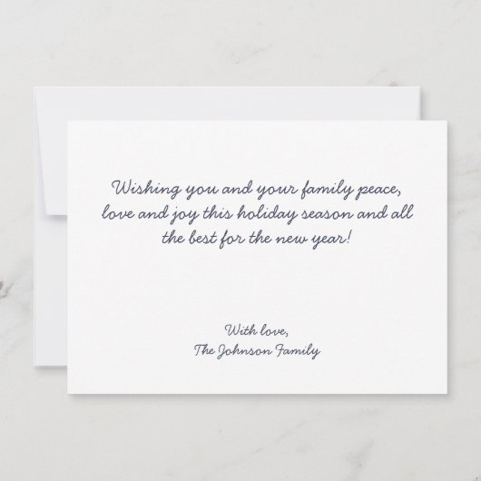 ファラララフォトクリスマスホリデーカード ノートカード (裏面)