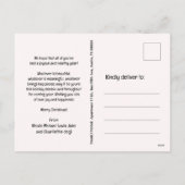 ファラララブラドールドッグレッドトラックファーリクリスマス シーズンポストカード (裏面)