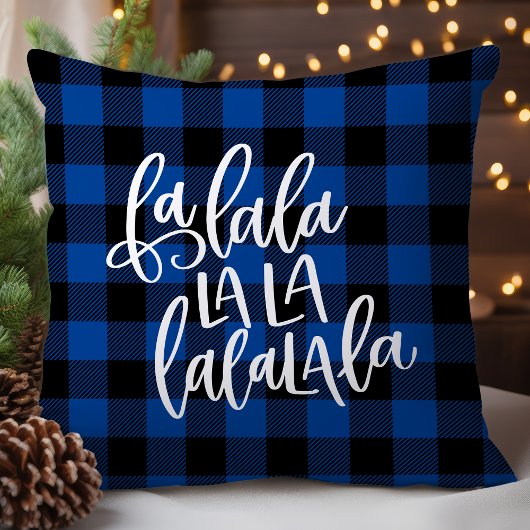 ファラララブルーバッファロープレイドクリスマス クッション