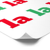 ファラララプリントクリスマスカロルレッドグリーンアート ポスター (角)