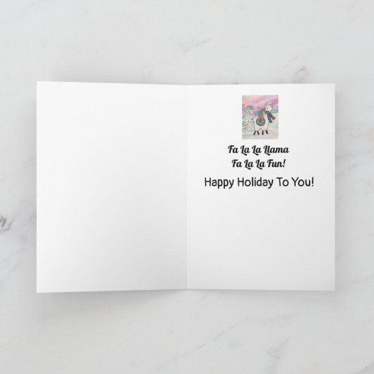 ファラララマへ私の先生かわいいクリスマス カード (内部)