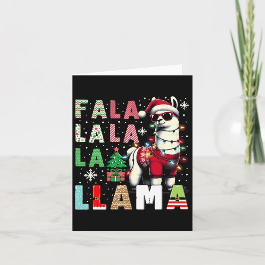 ファラララマラマおもしろいクリスマス動物愛好家 カード (正面)