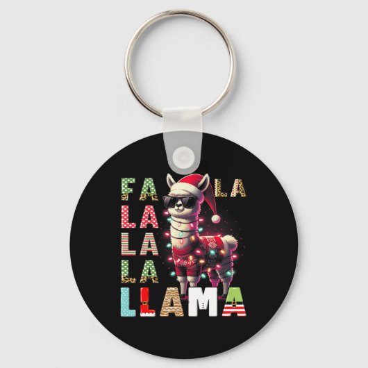 ファラララマラマおもしろいクリスマス動物愛好家 キーホルダー (正面)
