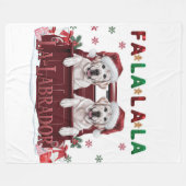 ファララララブラドールクリスマス フリースブランケット (正面(横))